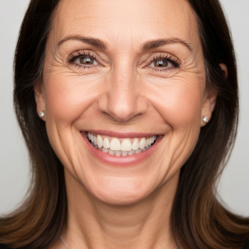 Beautiful smile with implant-supported dental bridge