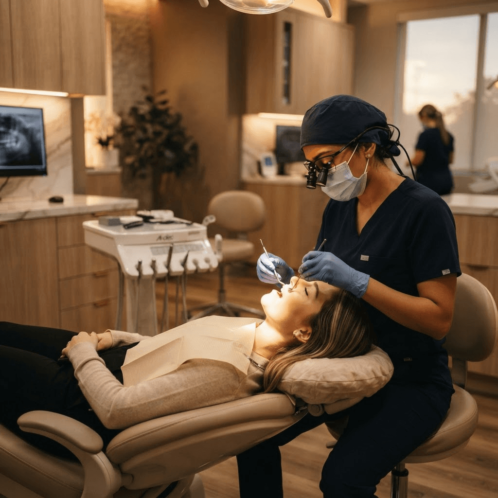 Comfortable modern dental operatory for root canal treatment